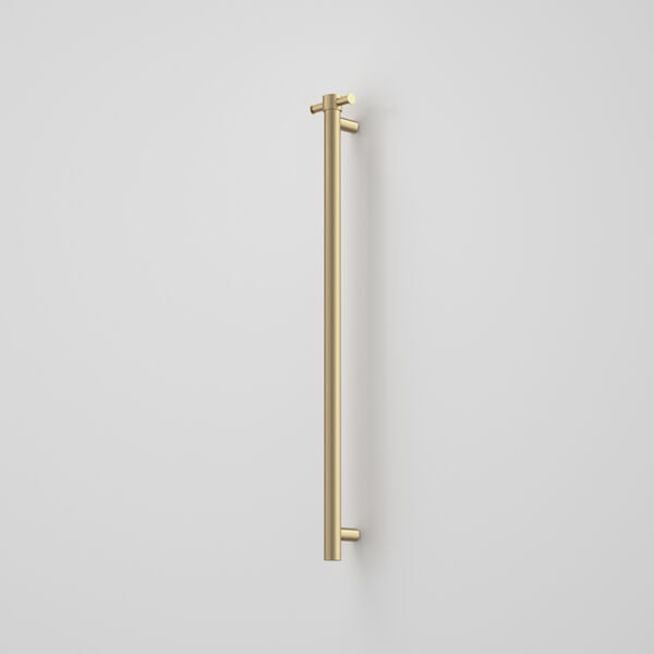 Caroma Liano II Heated Towel Rail - Vertical - Brushed Brass (Transformer not included)