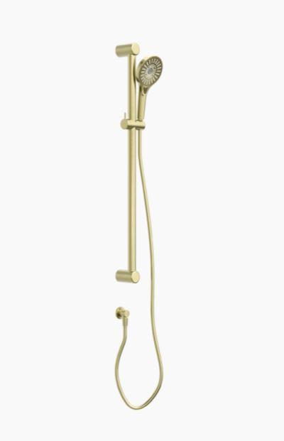 Nero Mecca Care 32mm Grab Rail And Adjustable Shower Rail Set 900mm Brushed Gold