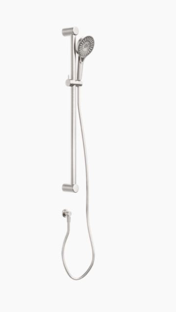 Nero Mecca Care 32mm Grab Rail And Adjustable Shower Rail Set 900mm Brushed Nickel