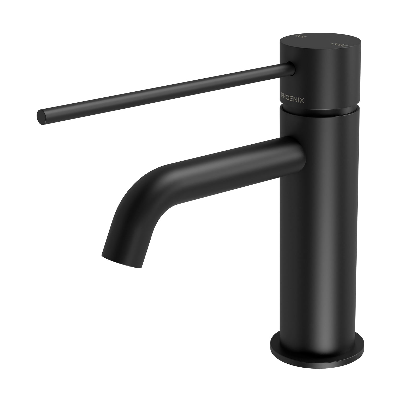 Vivid Slimline Basin Mixer Curved Outlet with Extended Lever