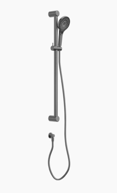 Nero Mecca Care 32mm Grab Rail And Adjustable Shower Rail Set 900mm Gun Metal