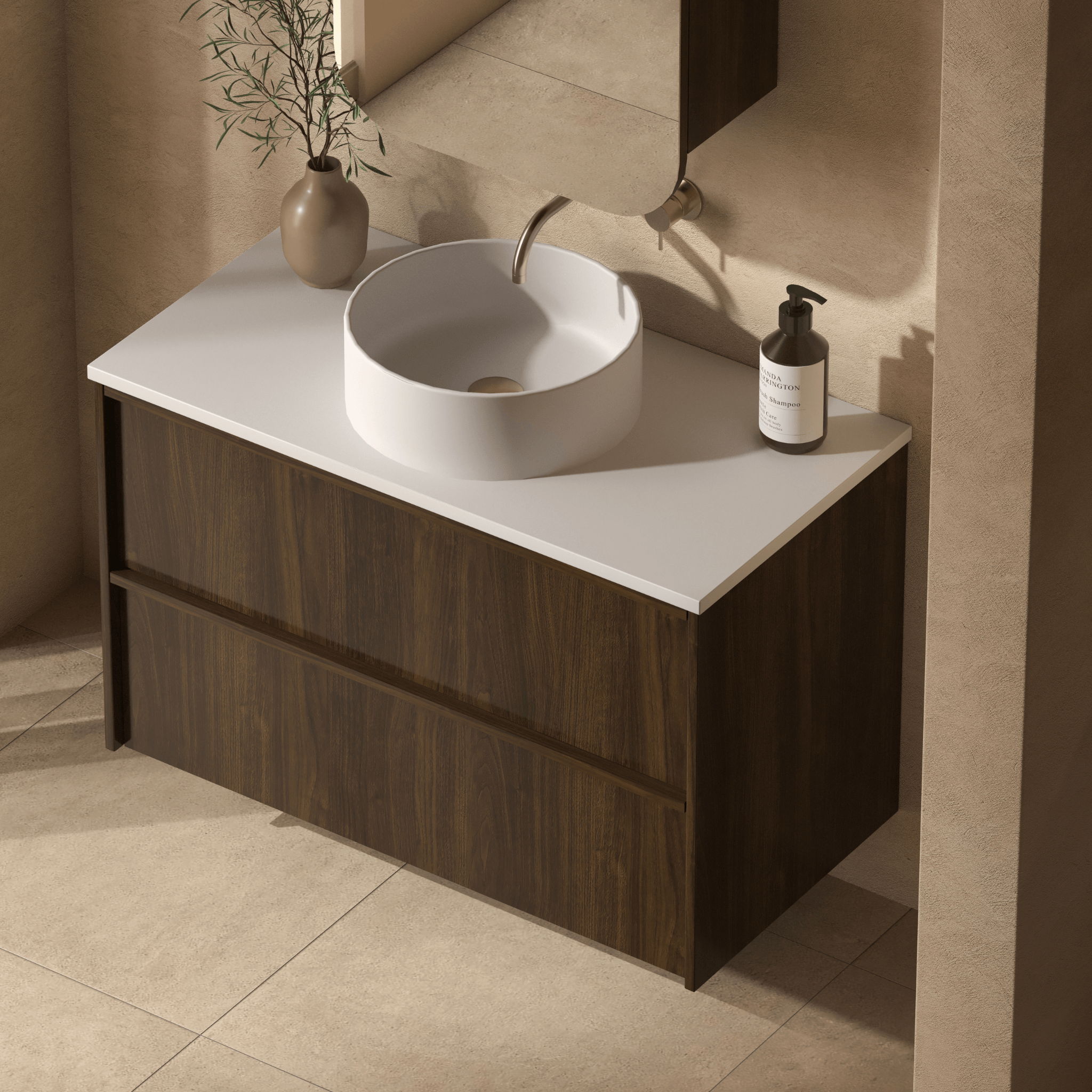 Mimi Koda Wall Hung Vanity Walnut