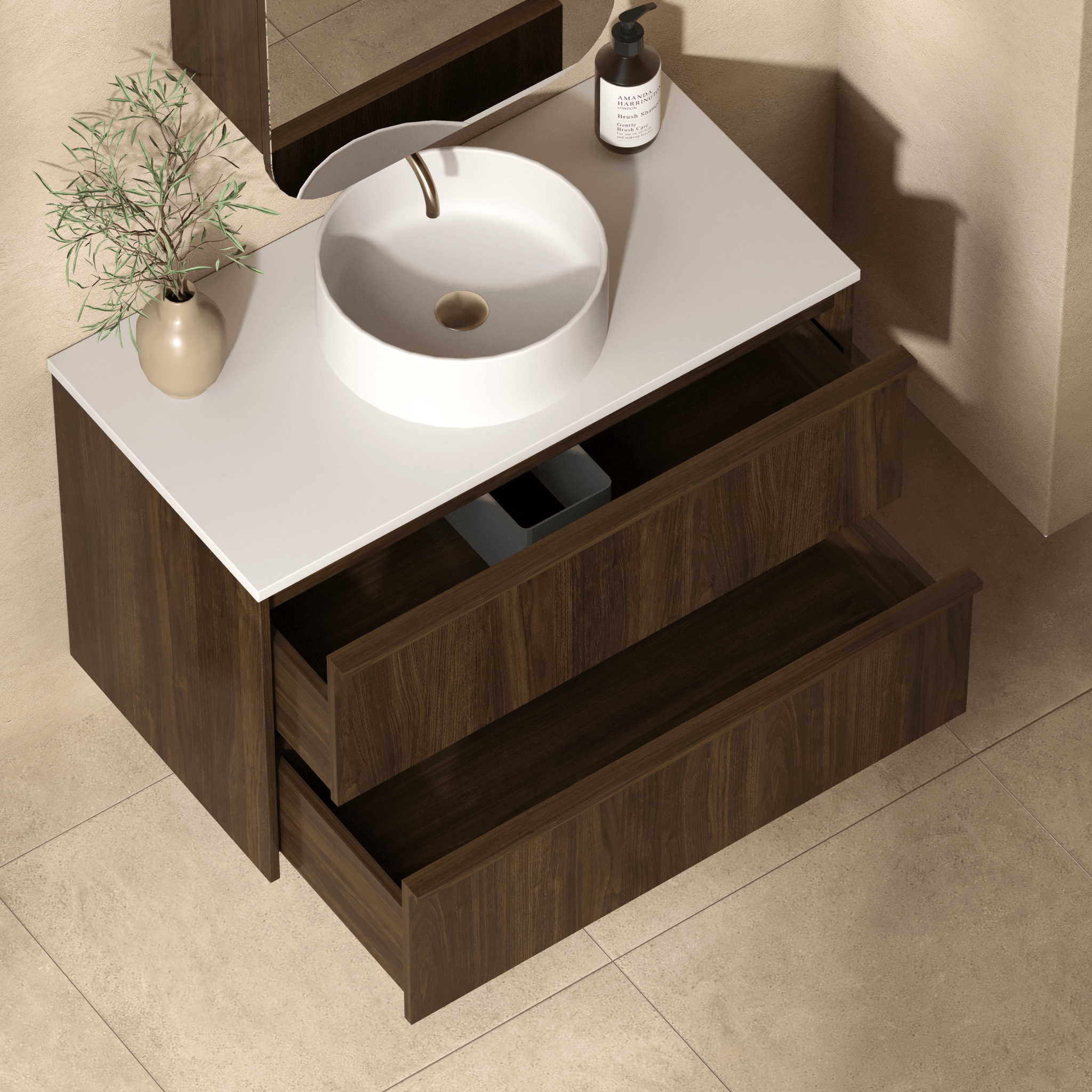 Mimi Koda Wall Hung Vanity Walnut