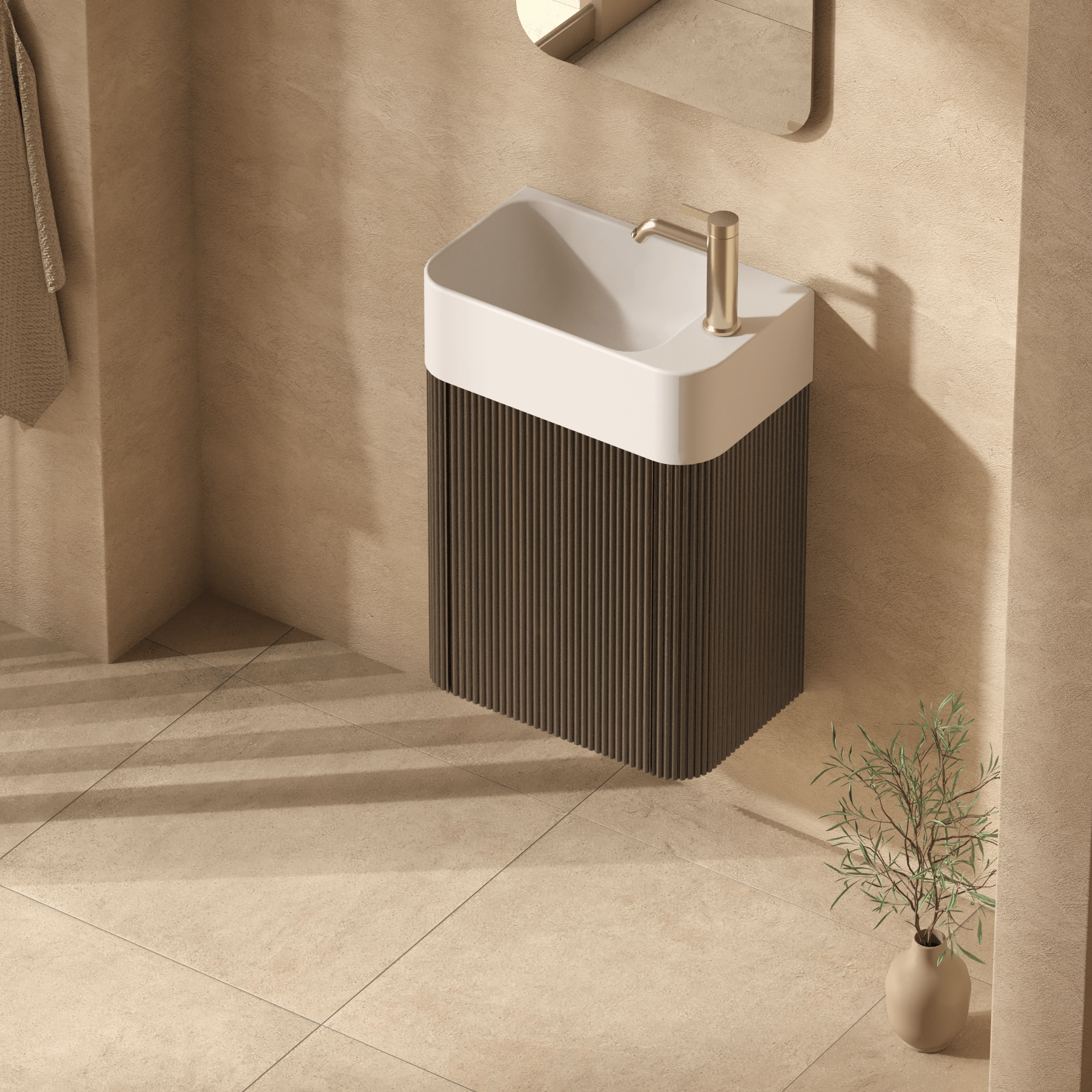Mimi 460mm Contour Vanity Walnut