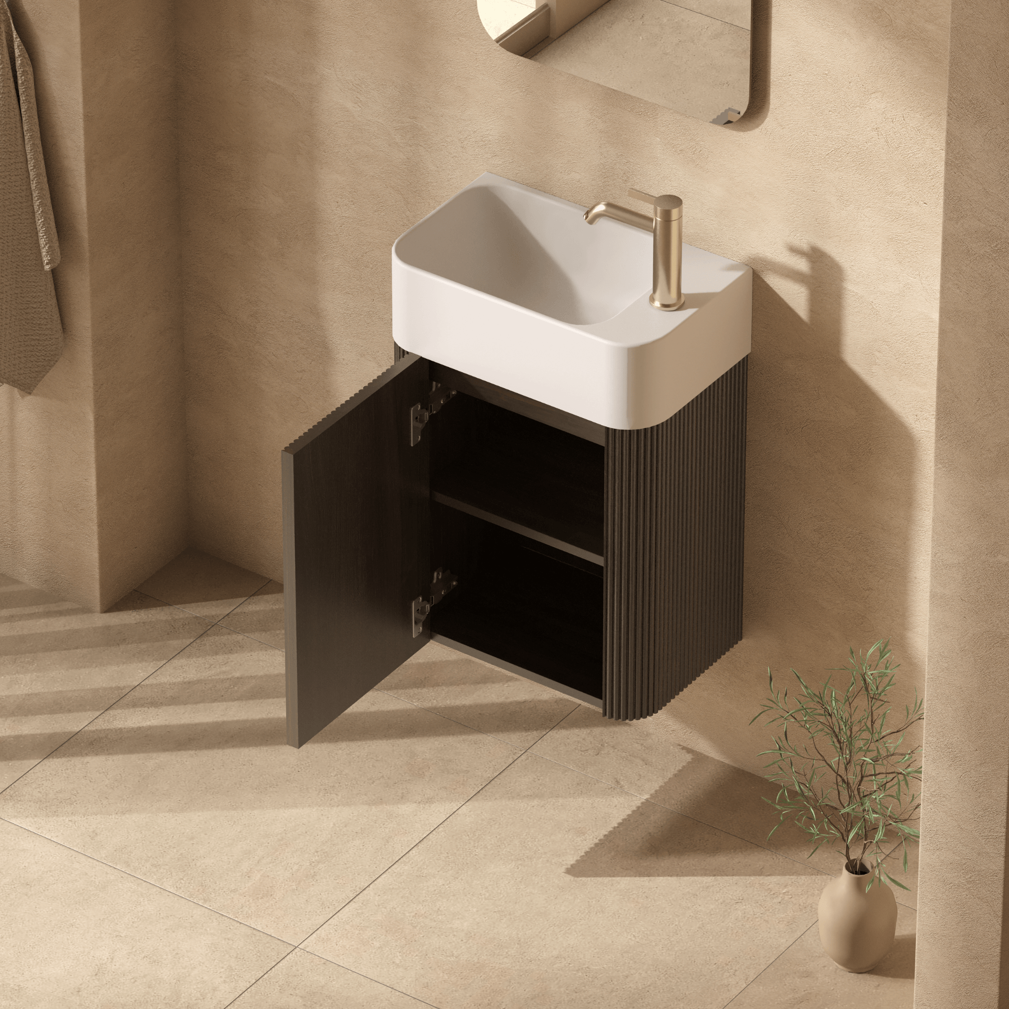 Mimi 460mm Contour Vanity Walnut