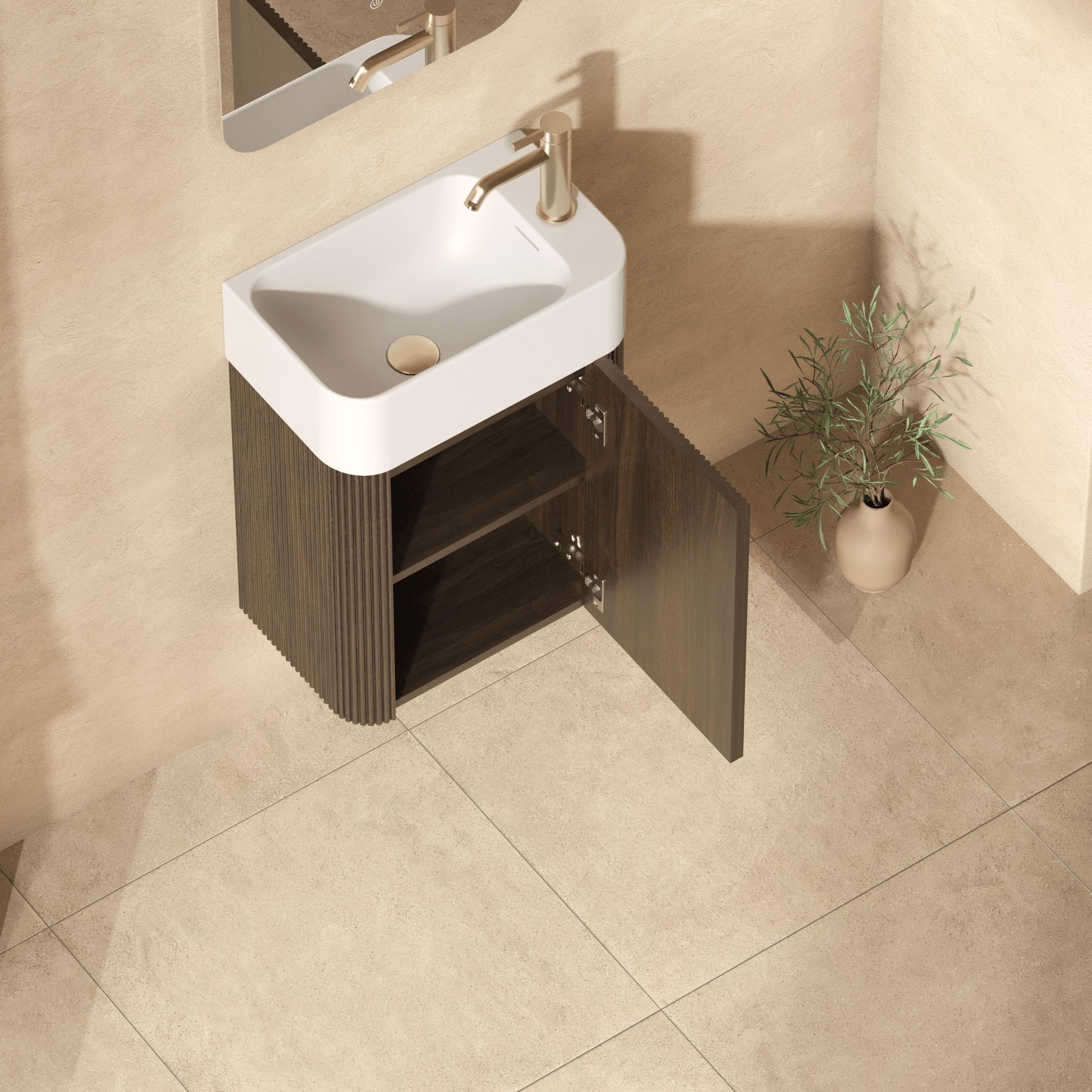 Mimi 460mm Contour Vanity Walnut