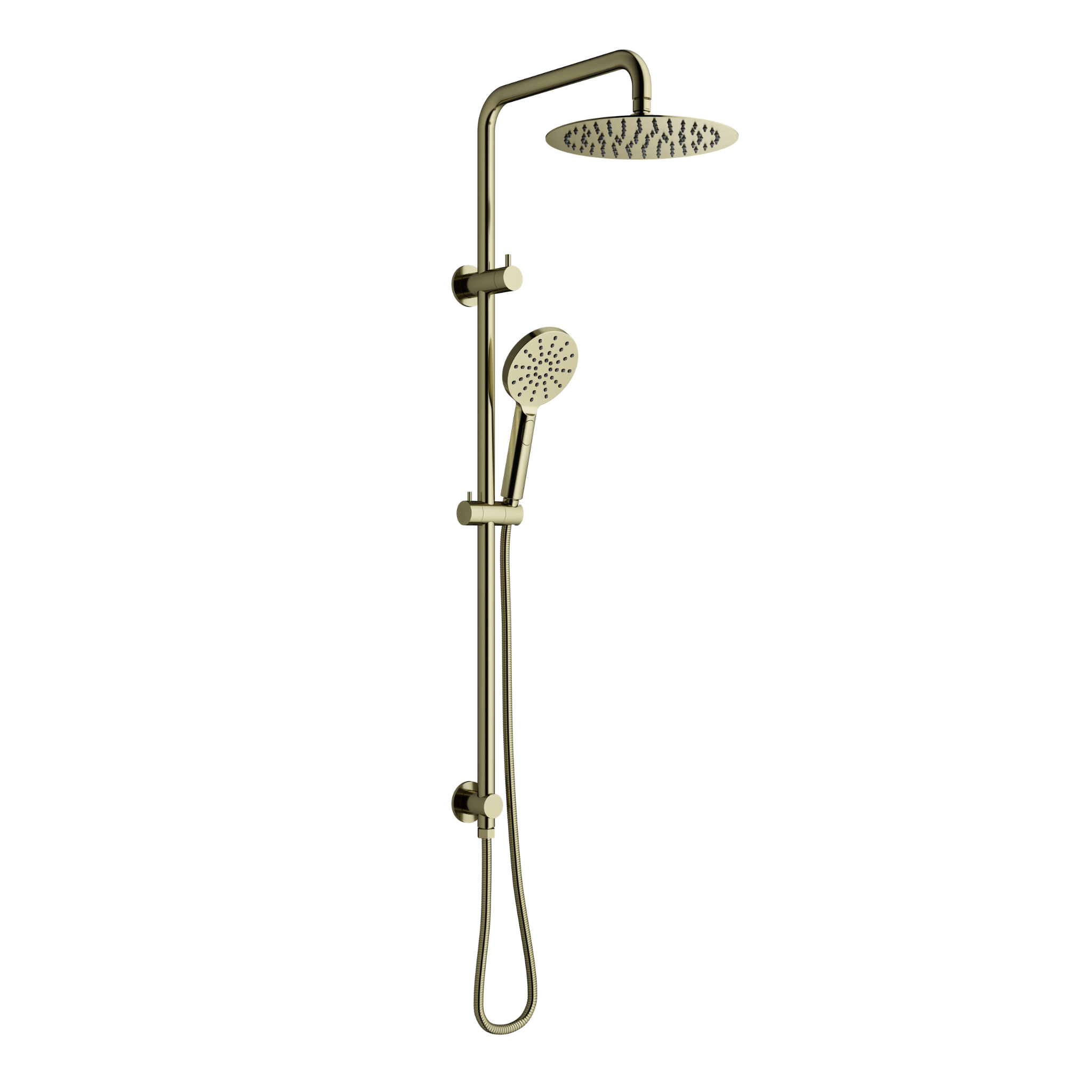 Mimi Cove Twin Rail Shower Brushed Brass
