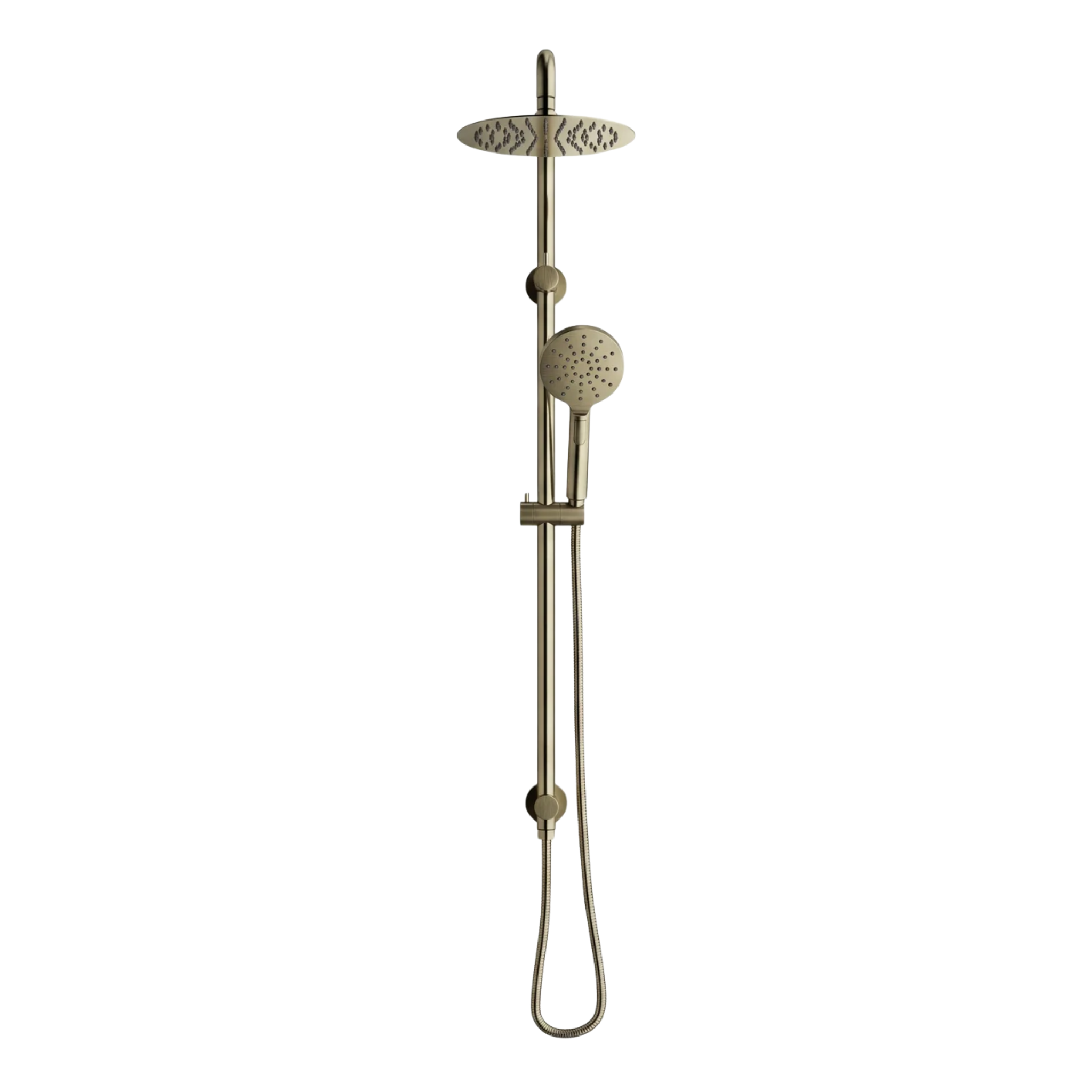 Mimi Cove Twin Rail Shower Brushed Brass