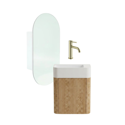 Mimi Contour Space Saver Vanity Package With Shaving Cabinet & Basin Mixer