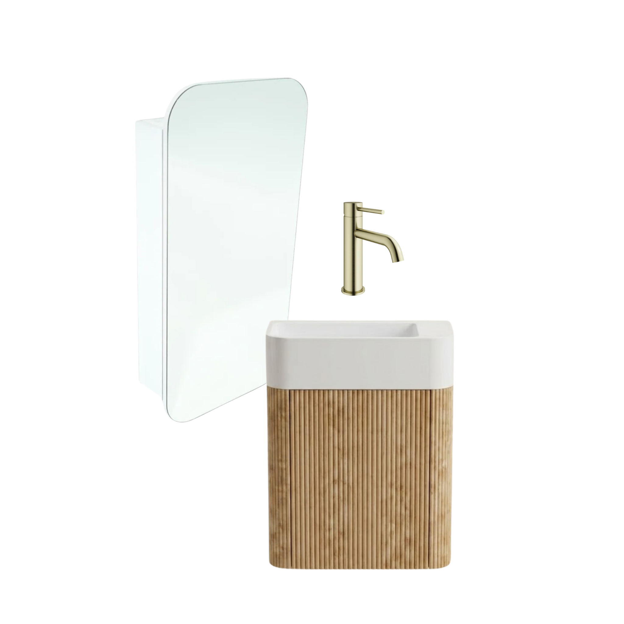 Mimi Contour Space Saver Vanity Package With Shaving Cabinet & Basin Mixer