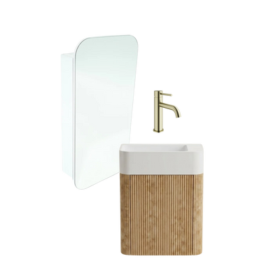 Mimi Contour Space Saver Vanity Package With Shaving Cabinet & Basin Mixer