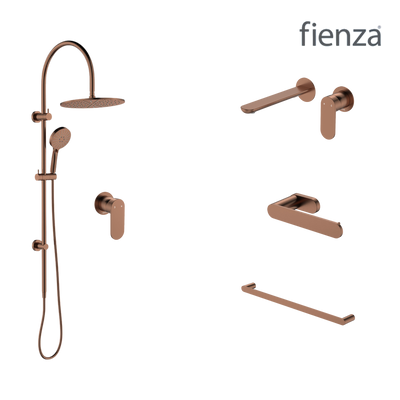 Fienza Empire Slim Wall Set Tapware Package Brushed Copper