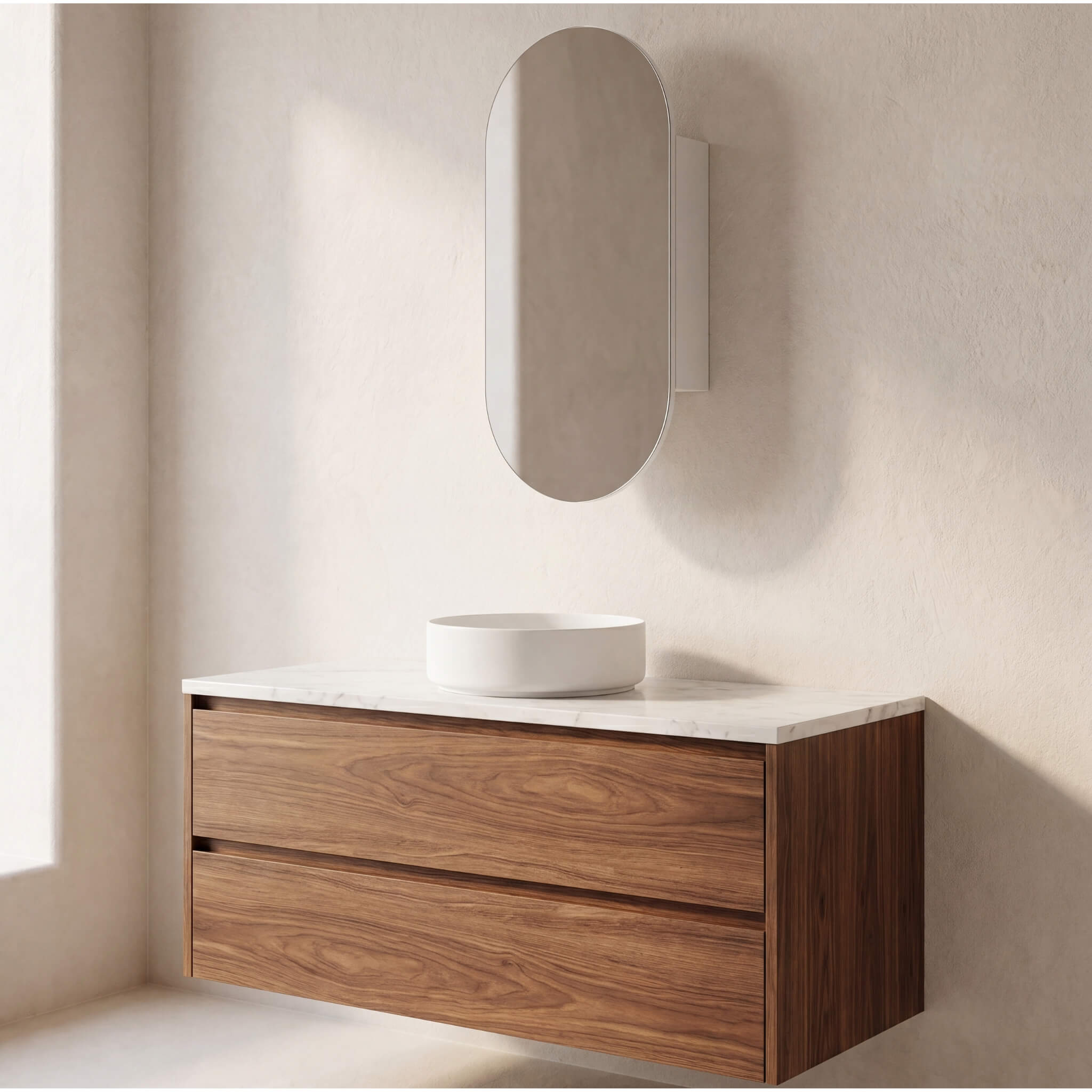 Mimi Cove Pill Shaving Cabinet Satin White