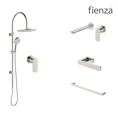 Fienza Empire Slim Wall Set Tapware Package Brushed Nickel