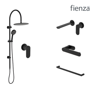 Fienza Empire Slim Wall Set Tapware Package Matte Black