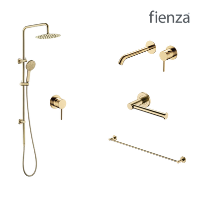 Fienza Kaya Wall Set Tapware Package Urban Brass