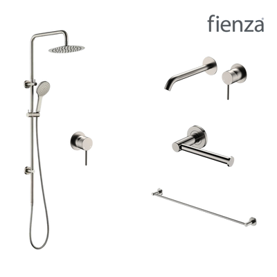 Fienza Kaya Wall Set Tapware Package Brushed Nickel