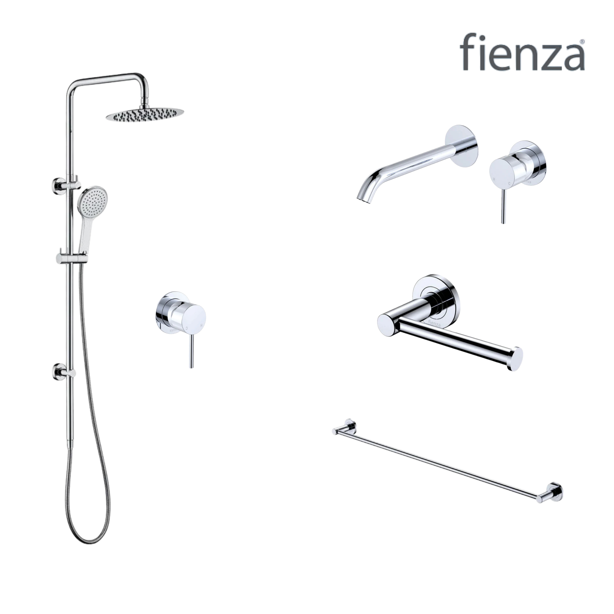 Fienza Kaya Wall Set Tapware Package Chrome