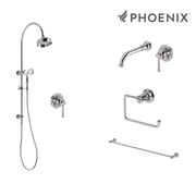 Phoenix Cromford Wall Set Tapware Package Chrome