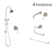 Phoenix Cromford Wall Set Tapware Package Brushed Nickel