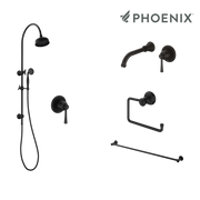 Phoenix Cromford Wall Set Tapware Package Matte Black