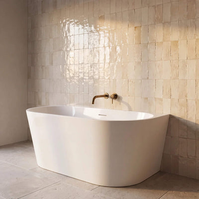 Mimi Cove Back To Wall Bath 1500mm Gloss White