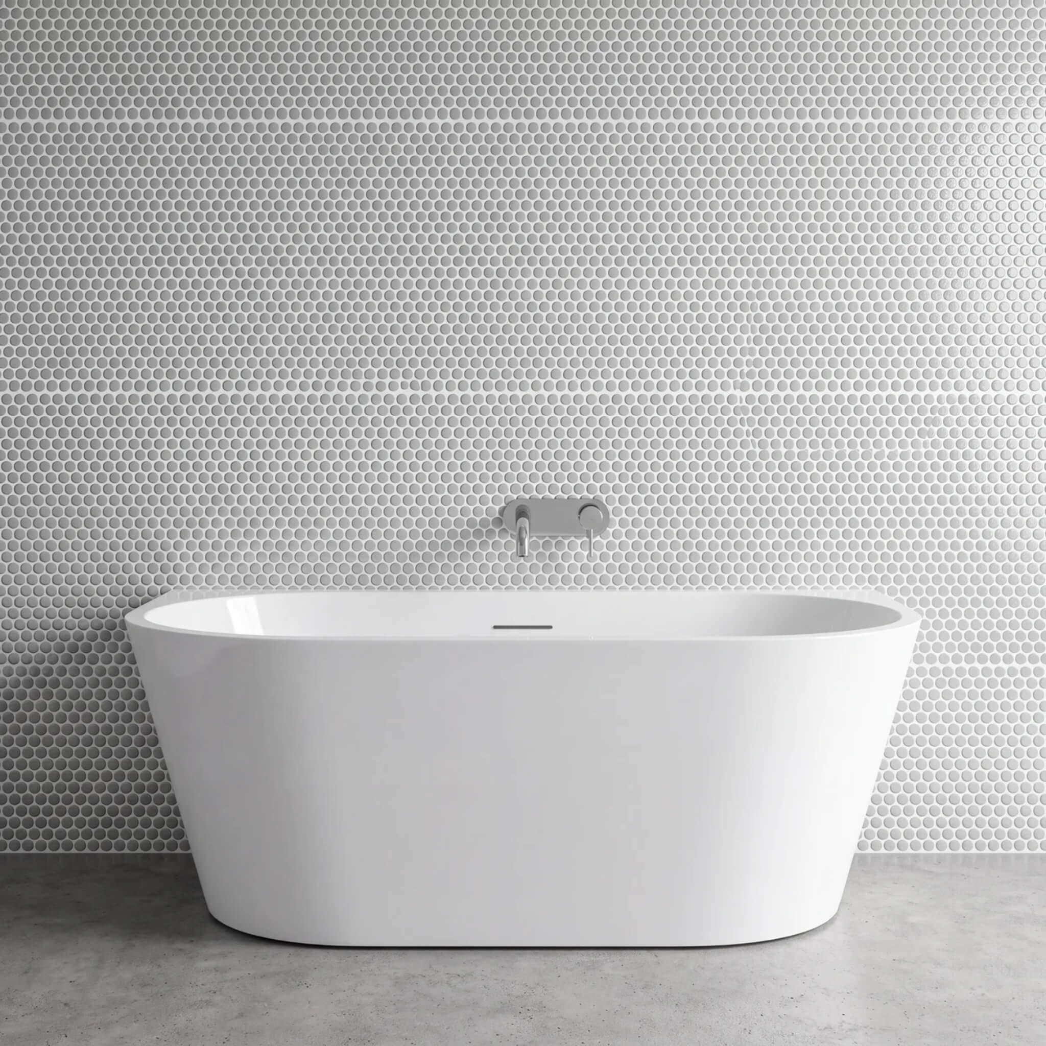 Mimi Cove Back To Wall Bath 1500mm Gloss White