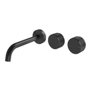 Phoenix Axia Wall Basin/Bath Mixer Curved Outlet Hostess Set Matte Black