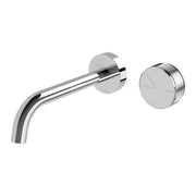 Phoenix Axia Wall Basin/Bath Curved Outlet Mixer Set 180mm Chrome