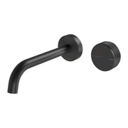 Phoenix Axia Wall Basin/Bath Curved Outlet Mixer Set 180mm Matte Black