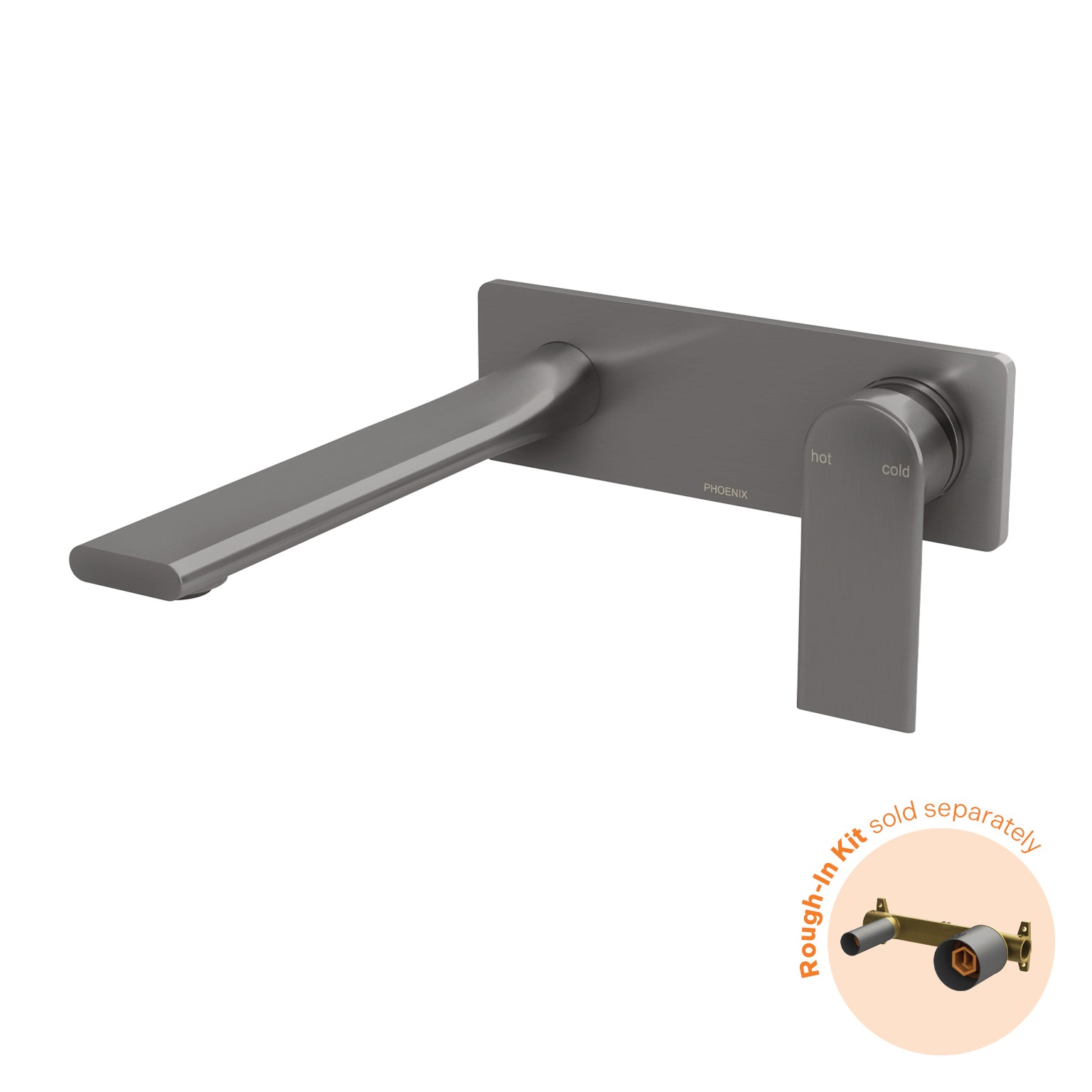 Phoenix Teel SwitchMix Wall Basin / Bath Mixer Set 200mm (Fit-Off Kit Only) – Lead Free Brushed Carbon