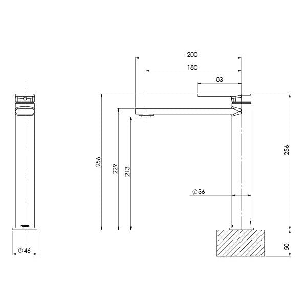 Phoenix Teel Vessel Mixer - Lead Free Matte Black