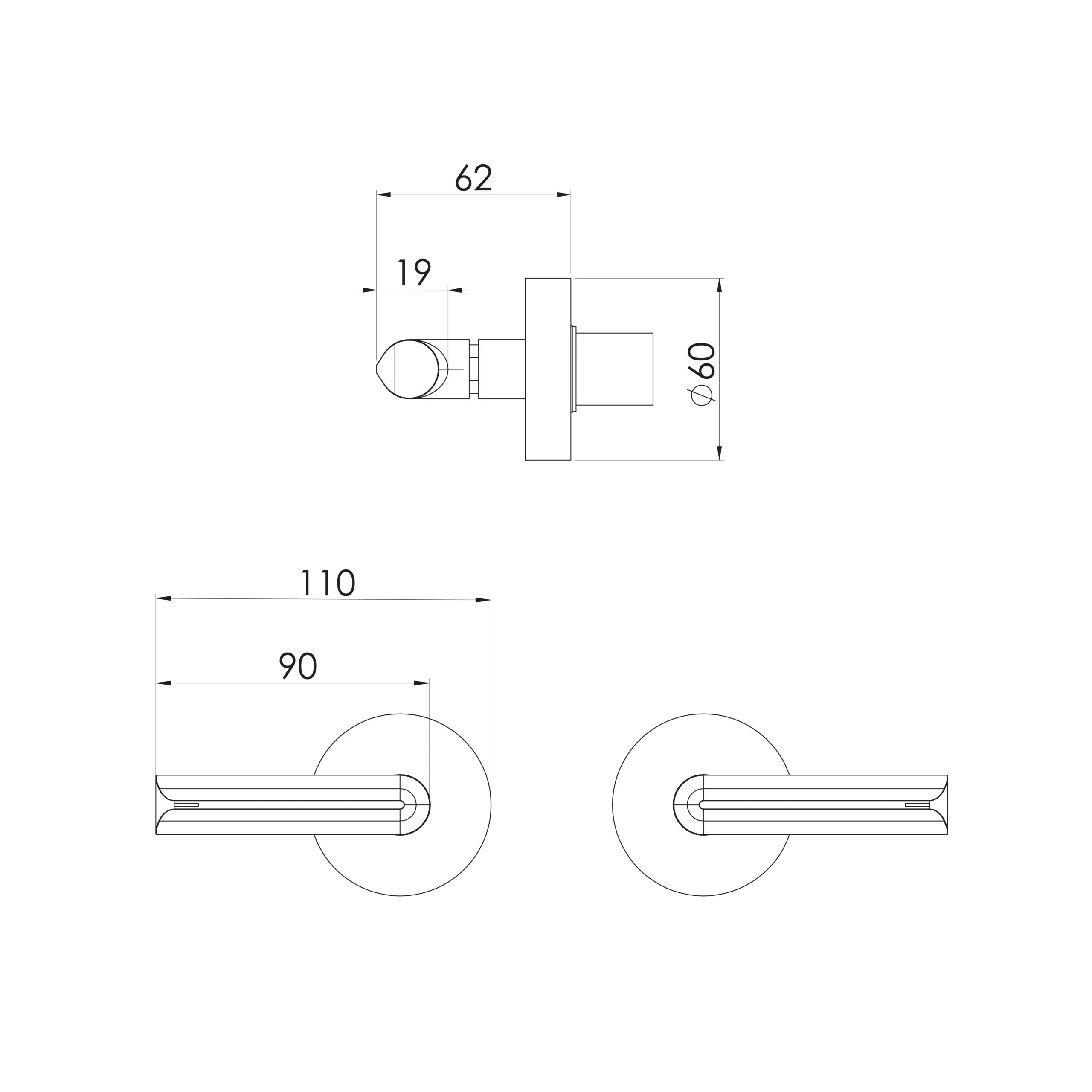 Phoenix Vivid Slimline Plus Lever Wall Top Assemblies Brushed Bronze – Lead Free