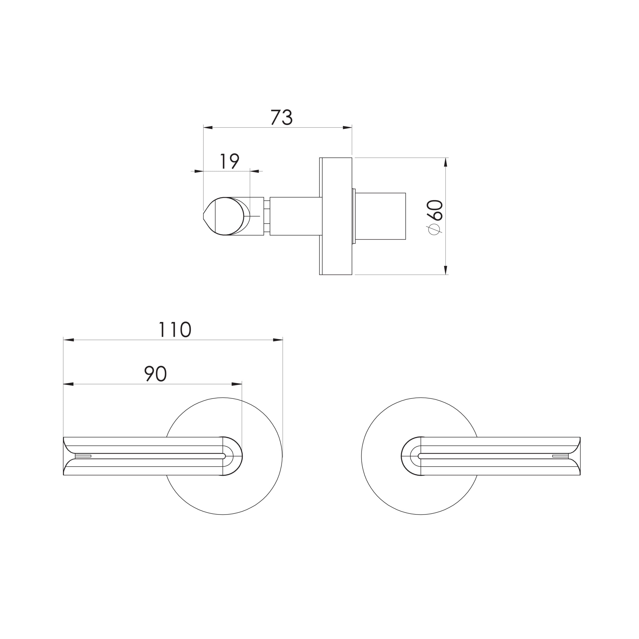 Phoenix Vivid Slimline Plus Lever Wall Top Assemblies 15mm Extended Spindles Brushed Bronze – Lead Free