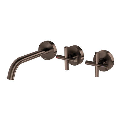 Phoenix Vivid Slimline Plus Wall Basin / Bath Hostess Set 180mm Outlet Brushed Bronze – Lead Free