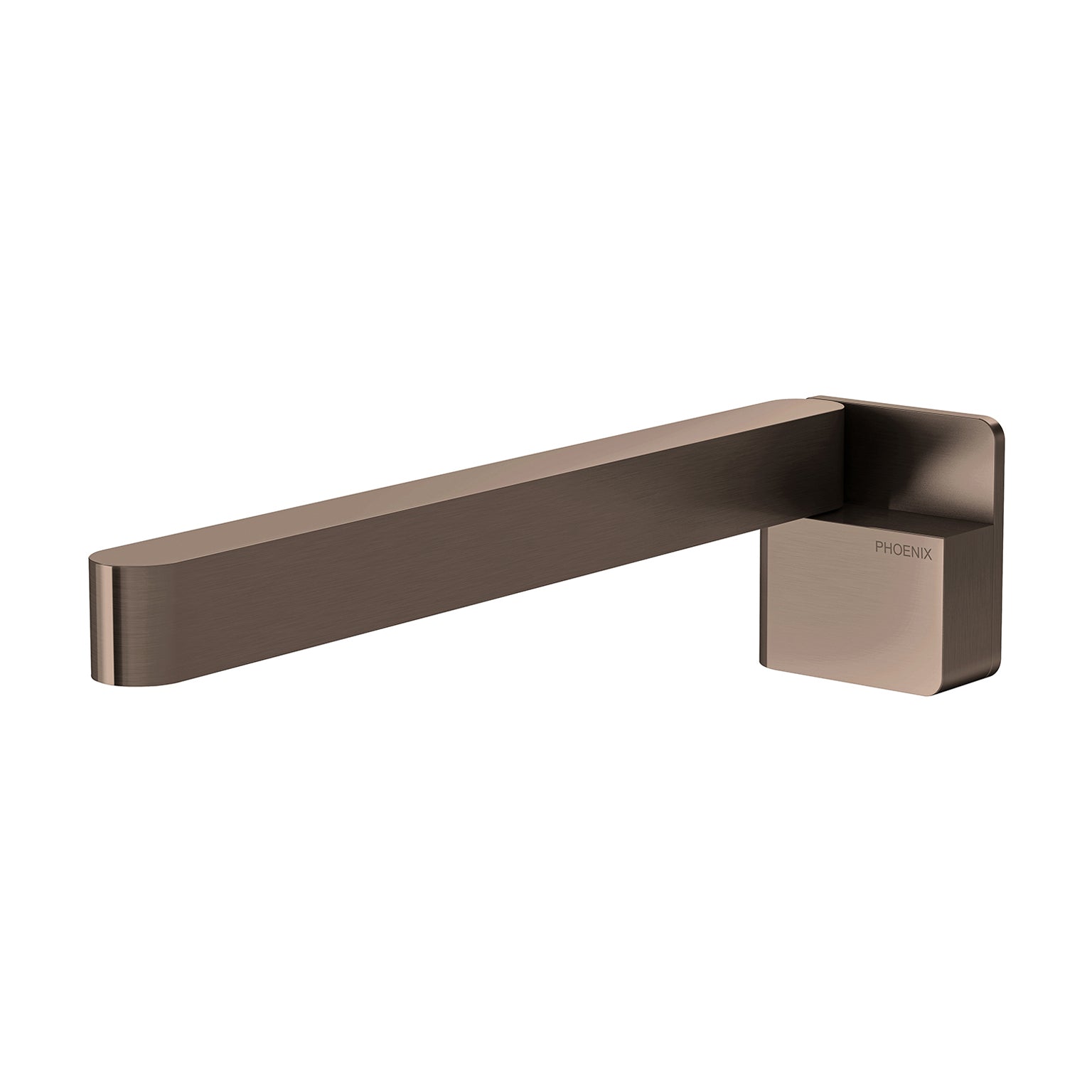 Phoenix Designer Swivel Bath Outlet 230mm Square Brushed Bronze