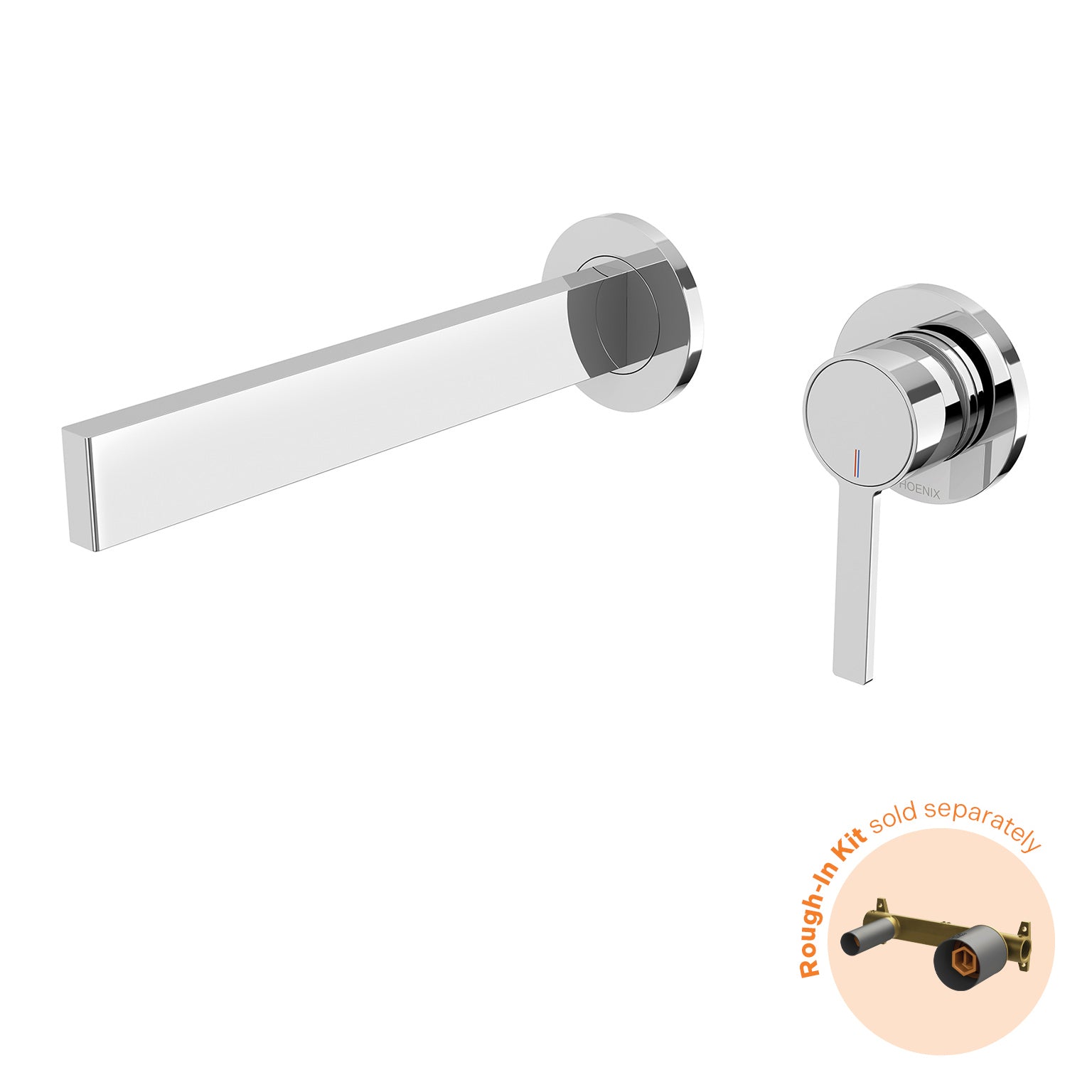 Phoenix Lexi MKII SwitchMix Wall Basin Mixer Set 200mm (Fit-Off Kit Only) Chrome