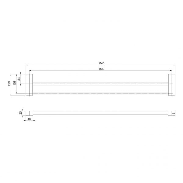 Phoenix Lexi MKII Double Towel Rail 800mm Matte Black