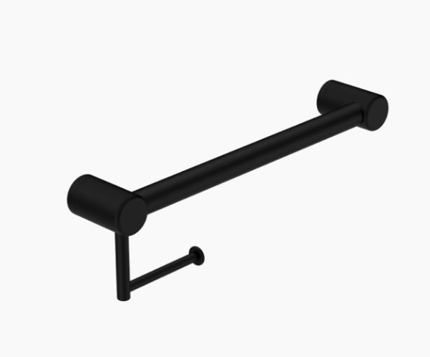 Nero Mecca Care 32mm Grab Rail With Toilet Roll Holder 450mm