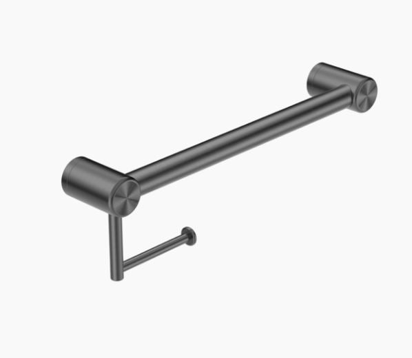Nero Mecca Care 32mm Grab Rail With Toilet Roll Holder 450mm