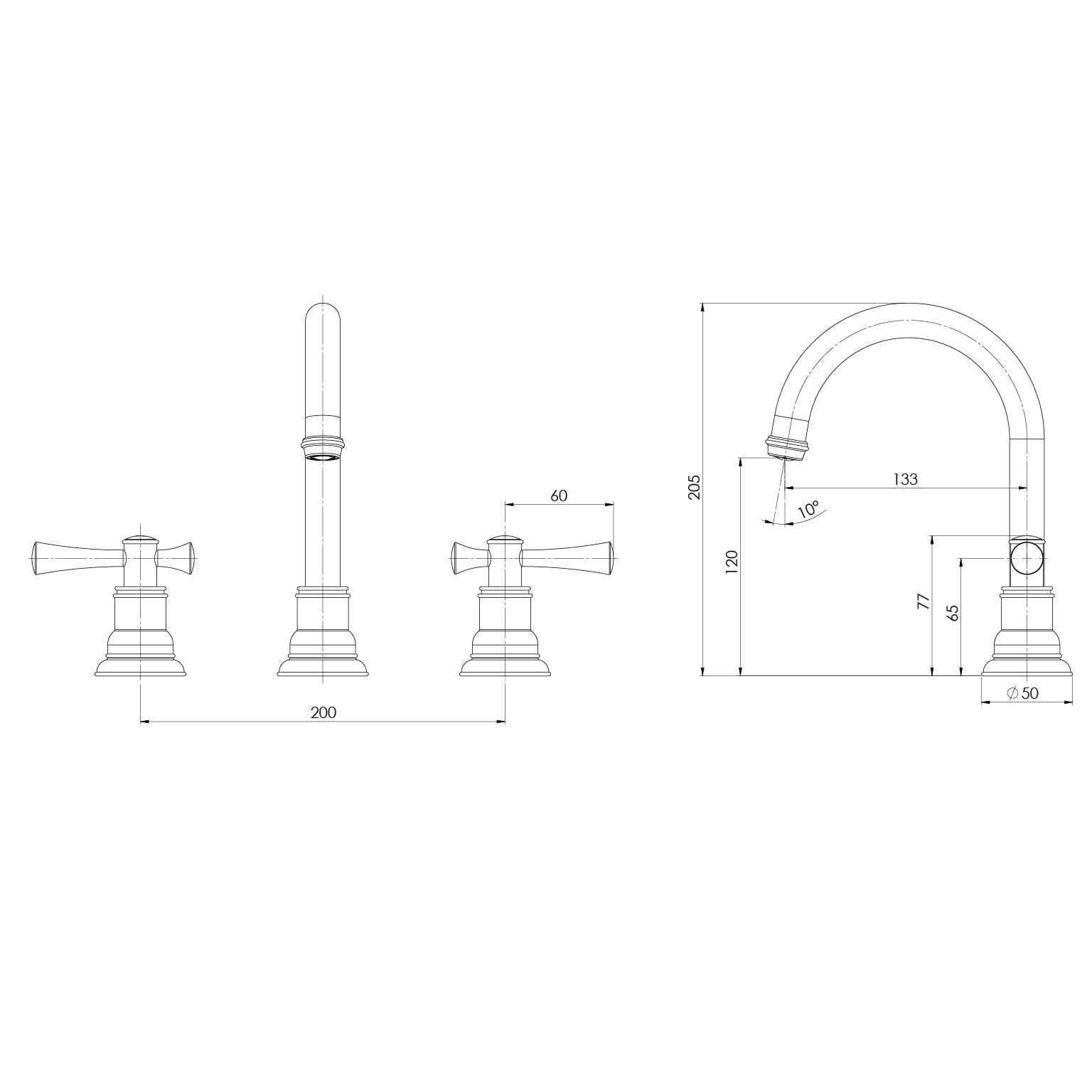 Phoenix Cromford Basin Set Brushed Bronze – Lead Free