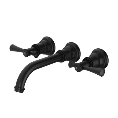Phoenix Cromford Wall Basin/Bath Set 180mm Matte Black