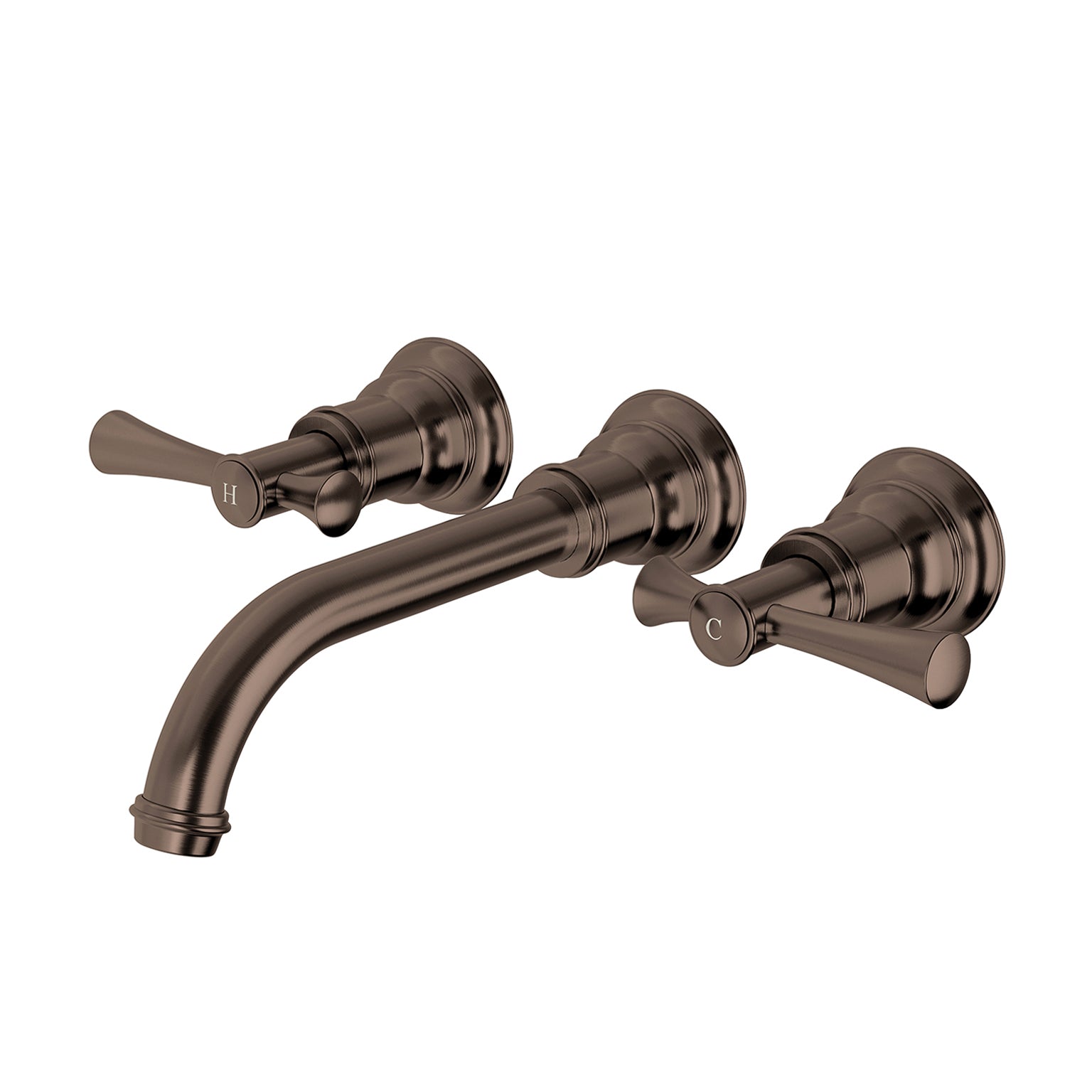 Phoenix Cromford Wall Basin / Bath Set 180mm Brushed Bronze – Lead Free