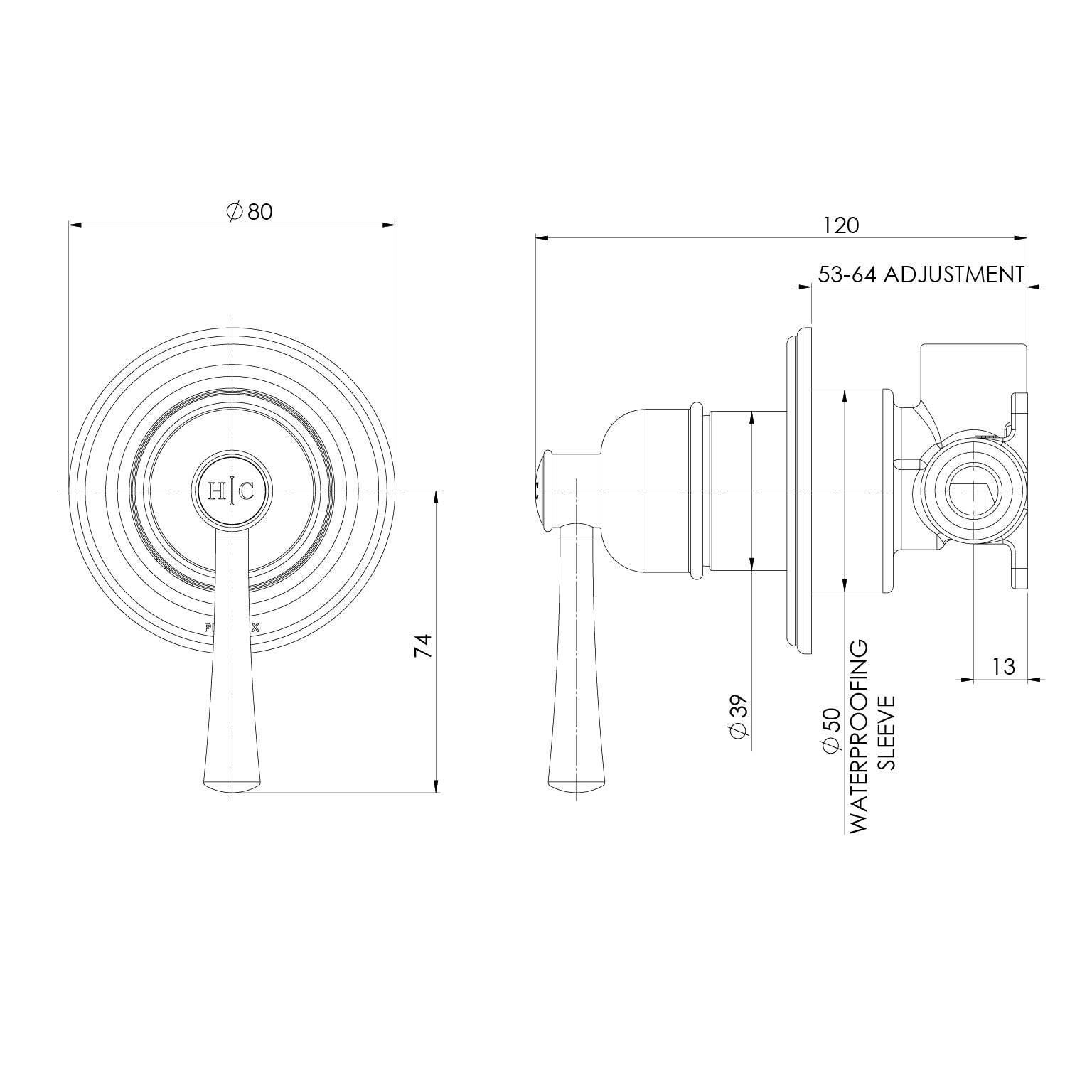 Phoenix Cromford SwitchMix Wall Mixer Complete Kit Brushed Nickel