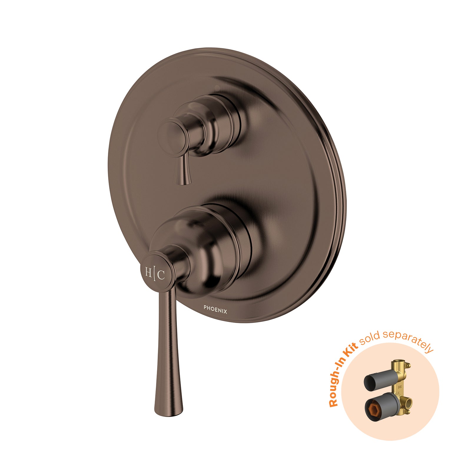 Phoenix Cromford SwitchMix Shower / Bath Diverter Mixer (Fit-Off Kit Only) Brushed Bronze – Lead Free
