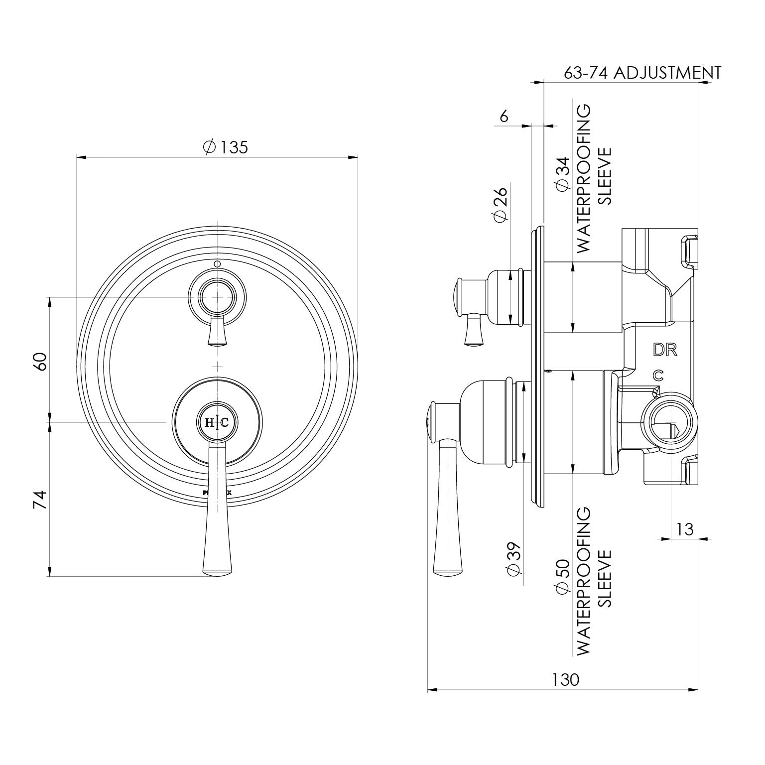 Phoenix Cromford SwitchMix Shower / Bath Diverter Mixer (Complete Kit) Brushed Bronze – Lead Free