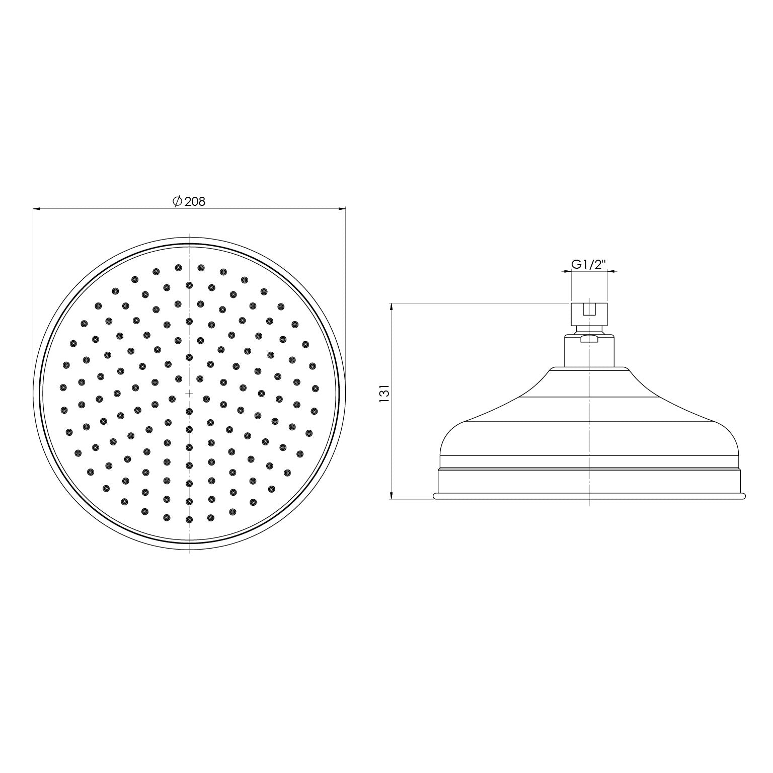 Phoenix Cromford Shower Rose 210mm Brushed Bronze