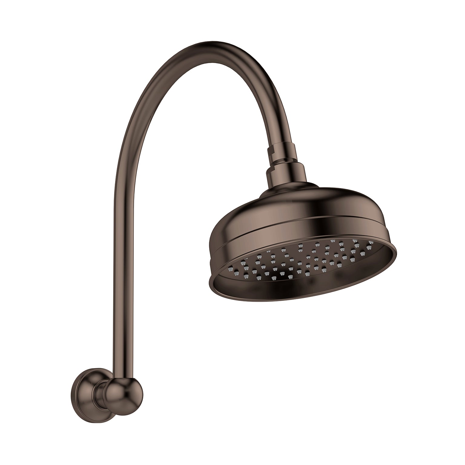 Phoenix Cromford High-Rise Shower Arm and Rose Brushed Bronze