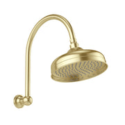 Phoenix Cromford High Rise Shower Arm & Rose 210mm Brushed Gold