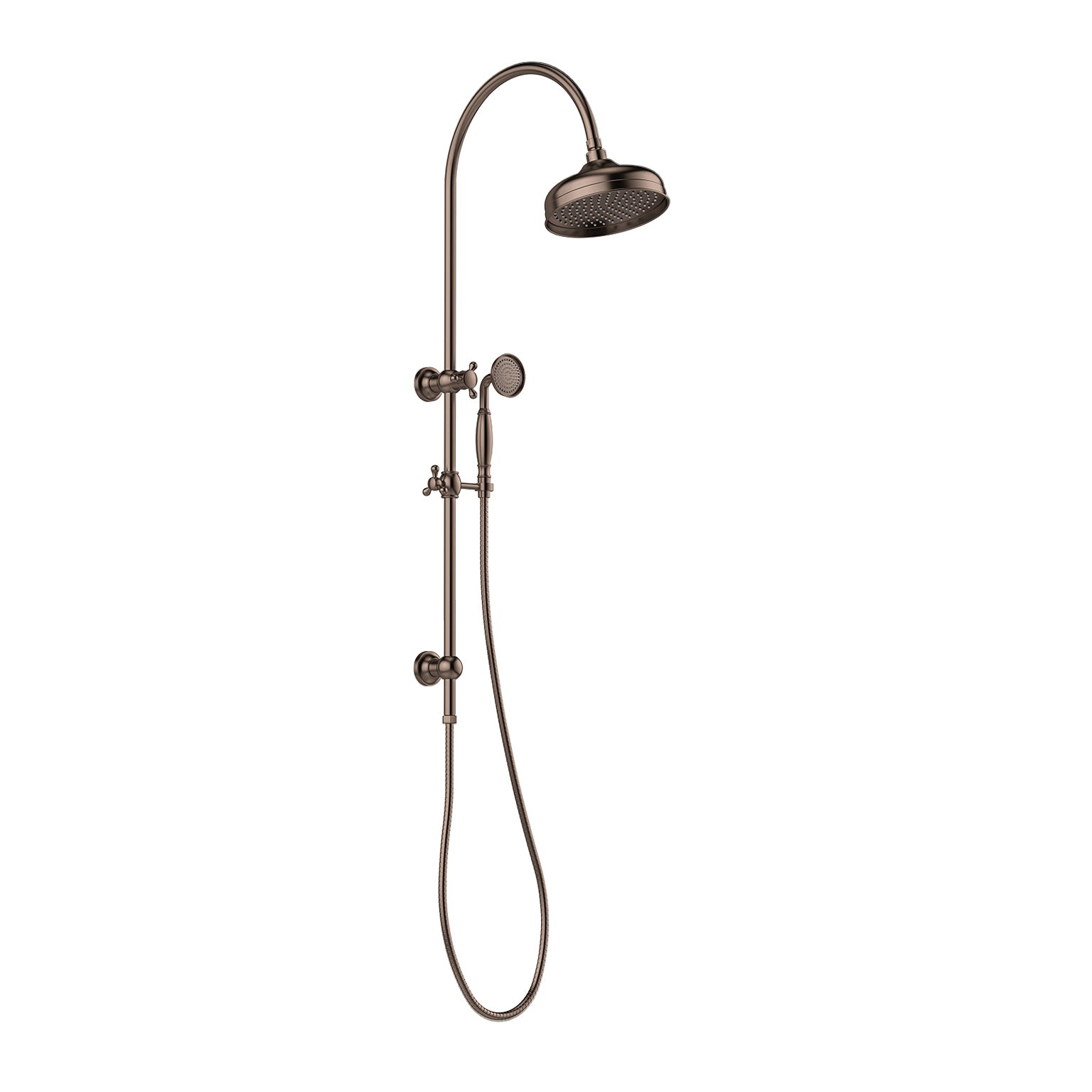 Phoenix Cromford Twin Shower 210mm Rose Brushed Bronze